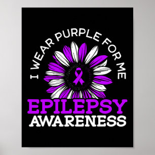 Ich trage Lila für Epilepsie Anfall Epilepsie Aw Poster