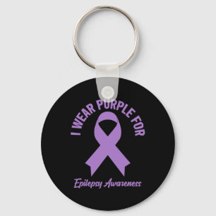 Ich trage Lila für Epilepsie Awareness - Epilepsy  Schlüsselanhänger