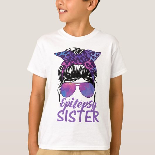 Ich trage Lila für Epilepsie Awareness Epilepsy Si T-Shirt (Vorderseite)