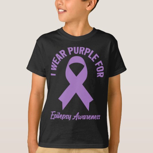 Ich trage Lila für Epilepsie Awareness - Epilepsy  T-Shirt (Vorderseite)