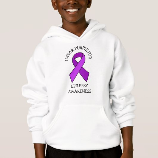 Ich trage Lila für Epilepsie Awareness Hoodie (Vorderseite)