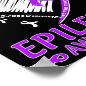 Ich trage Lila für Epilepsie Awareness Lila Rib Poster (Ecke)