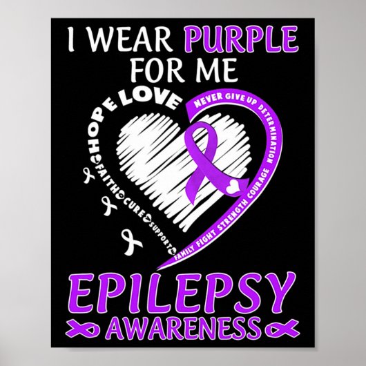 Ich trage Lila für Epilepsie Awareness Lila Rib Poster (Vorne)