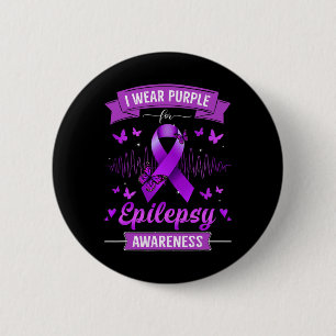 Ich trage Lila für Epilepsie Awareness Ribbon Butt Button