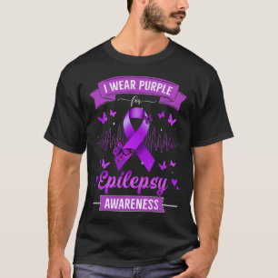 Ich trage Lila für Epilepsie Awareness Ribbon Butt T-Shirt