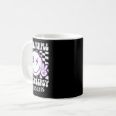 Ich trage Lila für Epilepsie Awareness Smile Face Kaffeetasse (Vorderseite Links)