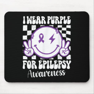 Ich trage Lila für Epilepsie Awareness Smile Face Mousepad