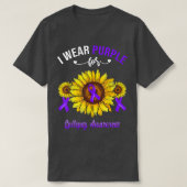 Ich trage Lila für Epilepsie Awareness Sunflower T-Shirt (Design vorne)