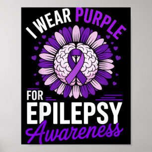 Ich trage Lila für Epilepsie-Bewusstsein Gehirn Poster