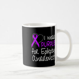 Ich trage lila für Epilepsie-Bewusstseinsschleife  Kaffeetasse