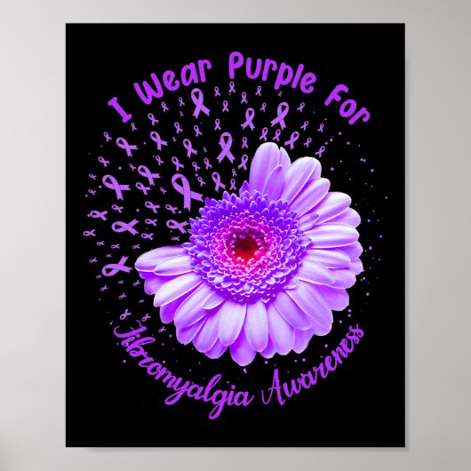 Ich trage Lila für Fibromyalgie Poster (Vorne)