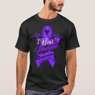 Ich trage Lila für Gewalt im Inland T-Shirt