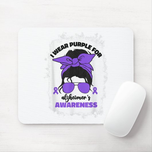 Ich trage Lila für Heimers Awareness Month Heimer  Mousepad (Mit Mouse)