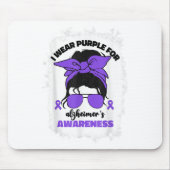Ich trage Lila für Heimers Awareness Month Heimer  Mousepad (Vorne)