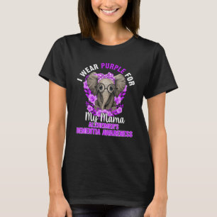 Ich trage Lila für Mama Dementia Awareness Elepha T-Shirt