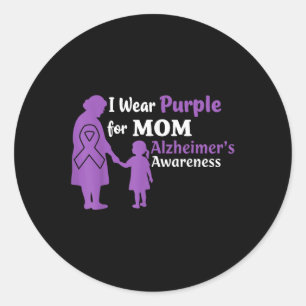 Ich trage Lila für Mama Heimers Awareness Mother Runder Aufkleber