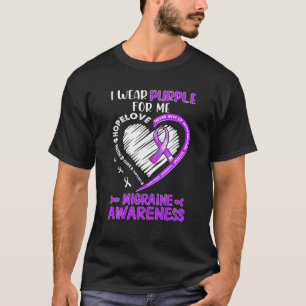 Ich trage lila für Me Migräne Awareness Lila Rib T-Shirt