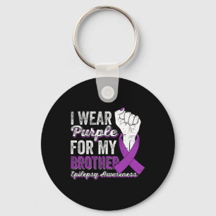 Ich trage Lila für mein Bruder Ribbon Epilepsy Awa Schlüsselanhänger