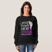 Ich trage Lila für mein Bruder Ribbon Epilepsy Awa Sweatshirt (Vorne ganz)