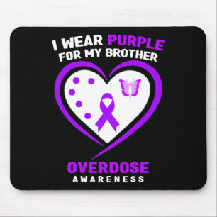 Ich trage Lila für mein Bruderüberdosierungsbewuss Mousepad