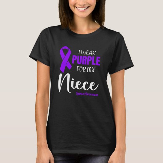 Ich trage Lila für mein Nichte für Lupus-Bewusstse T-Shirt (Vorderseite)