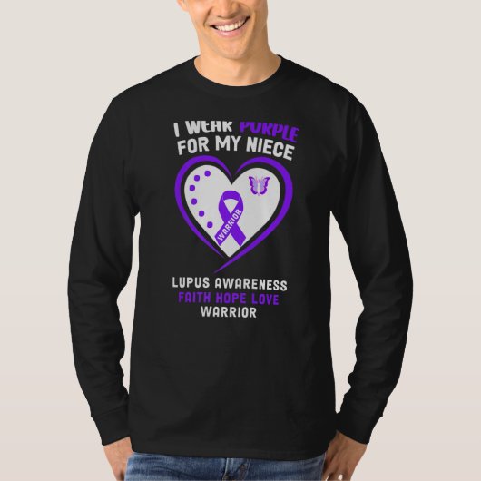 Ich trage Lila für mein Nichte Lupus Bewusstsein T-Shirt (Vorderseite)