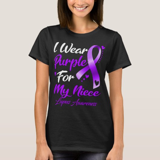 Ich trage Lila für mein Nichte Lupus Bewusstsein T-Shirt (Vorderseite)
