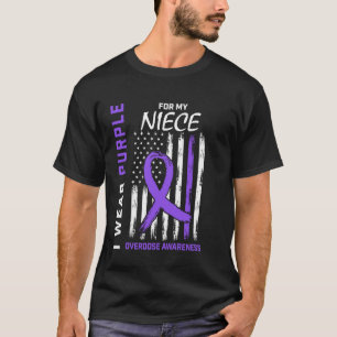 Ich trage Lila für mein Nichte-Überdosierungsbewus T-Shirt
