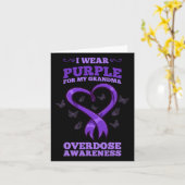 Ich trage Lila für mein Oma-Überdosierungsbewussts Karte (Gelbe Blume)