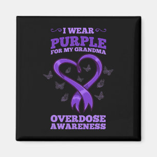 Ich trage Lila für mein Oma-Überdosierungsbewussts Magnet