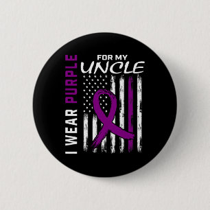 Ich trage Lila für mein Onkel Epilepsie Awareness Button