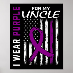 Ich trage Lila für mein Onkel Epilepsie Awareness  Poster