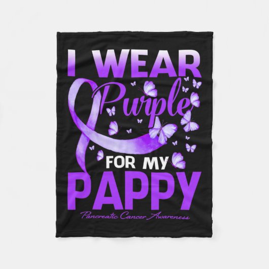 Ich trage Lila für mein pappy Bauchspeicheldrüsenk Fleecedecke (Vorderseite)