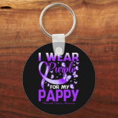 Ich trage Lila für mein pappy Bauchspeicheldrüsenk Schlüsselanhänger (Vorderseite)