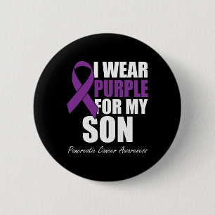 Ich trage Lila für mein Sohn Bauchspeicheldrüsenkr Button