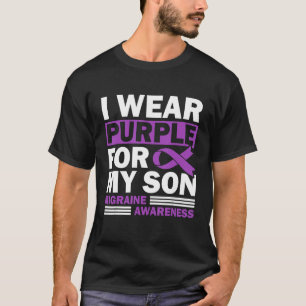 Ich trage Lila für mein Sohn Migrane-Bewusstsein T-Shirt