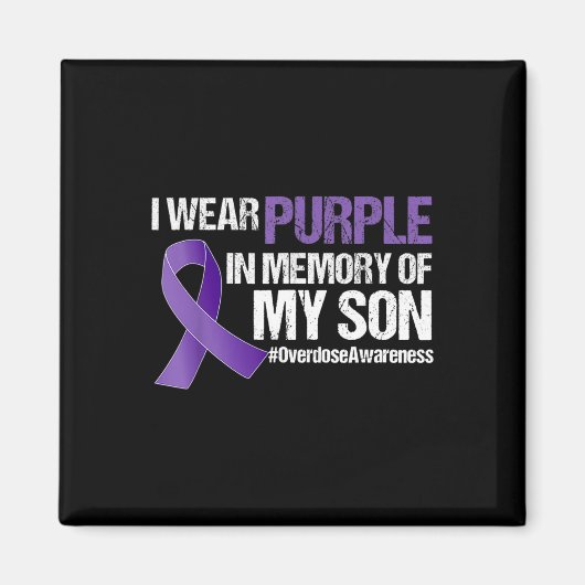 Ich trage Lila für mein Son-Überdosierungsbewussts Magnet (Vorne)