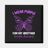 Ich trage Lila für meine Bruderüberdosis-Bewusstse Magnet (Vorne)