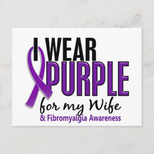 Ich trage Lila für meine Ehefrau 10 Fibromyalgie Postkarte