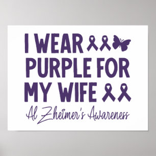 Ich trage Lila für meine Ehefrau Alzheimer's Aware Poster