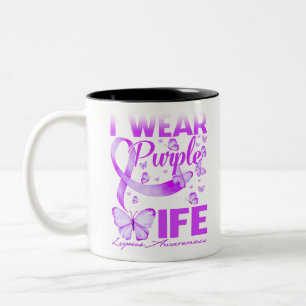 Ich trage Lila für meine Ehefrau Lupus Bewusstsein Zweifarbige Tasse