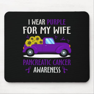 Ich trage Lila für meine Ehefrau Pankreaskrebs Awa Mousepad