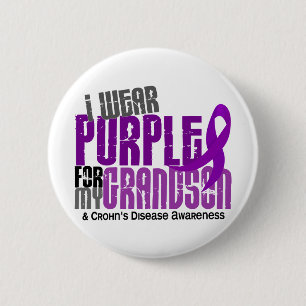 Ich trage Lila für meine Enkel6 Crohns Krankheit Button