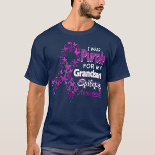 Ich trage Lila für meine Enkel Epilepsie Awareness T-Shirt