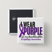 Ich trage Lila für meine Epilepsie der Enkelin-10 Button (Vorne & Hinten)
