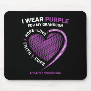 Ich trage Lila für meine Grandson Epilepsie Bewuss Mousepad