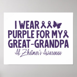 Ich trage Lila für meine Großvater Alzheimer Aware Poster
