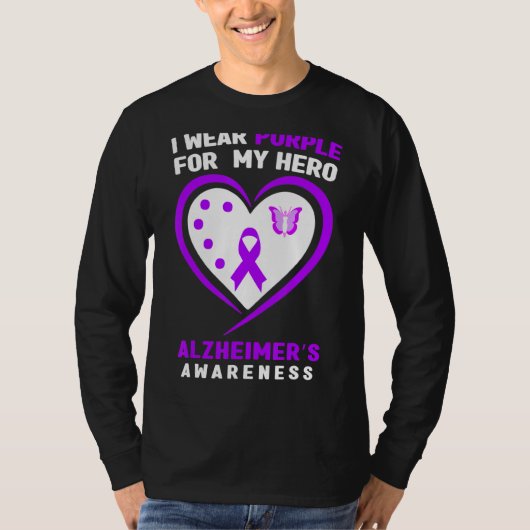 Ich trage Lila für meine Helden Alzheimeru2019s Au T-Shirt (Vorderseite)