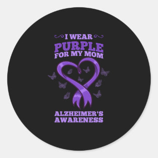Ich trage Lila für meine Mama Alzheimer Awareness Runder Aufkleber