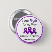 Ich trage Lila für meine Mama Alzheimer Button (Vorne & Hinten)